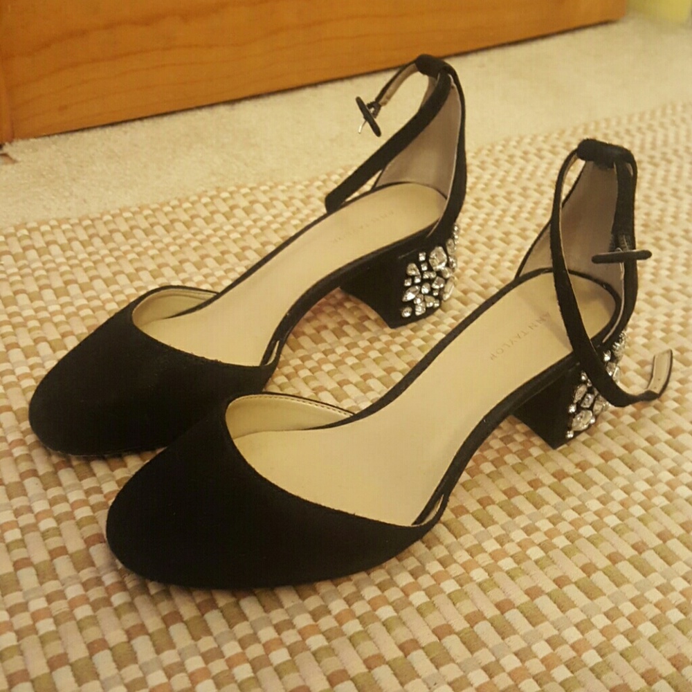 Ann Taylor jeweled block heels